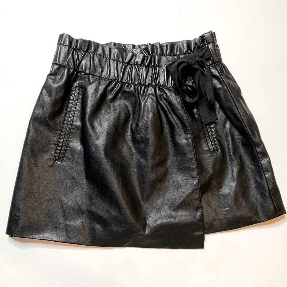 Black Faux Leather Mini Skirt